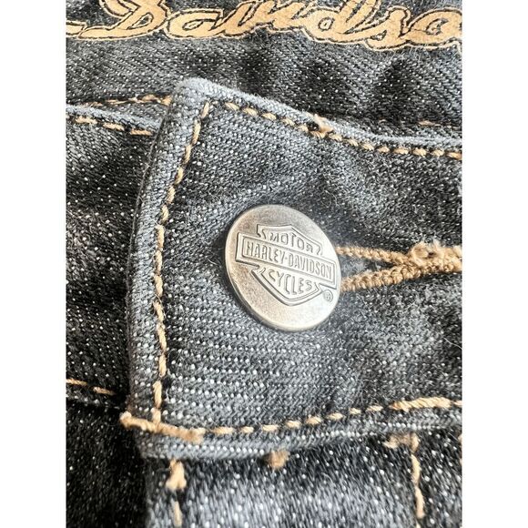 Harley Davidson Boot Cut Jeans in Black Size 12 Long - Picture 8 of 14